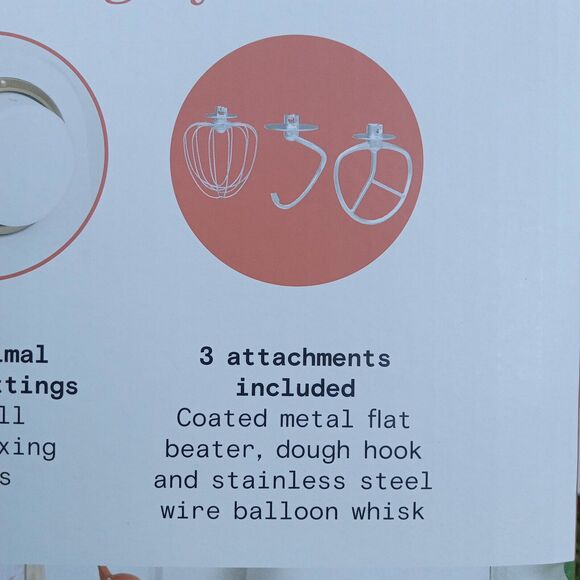 Beautiful 3.5 Qt Stand Mixer, Lightweight & Powerful with Tilt-Head, White Icing - Picture 15 of 16